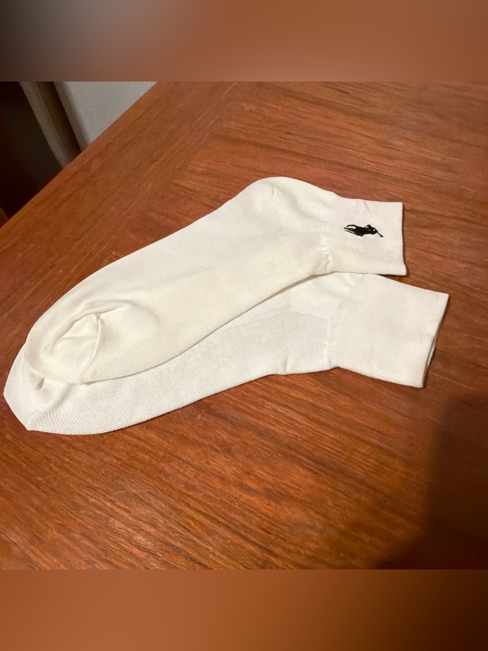 NWOT Socks By Ralph Lauren Adult Unisex Ankle White Thin Logo Size 5-10 No Label